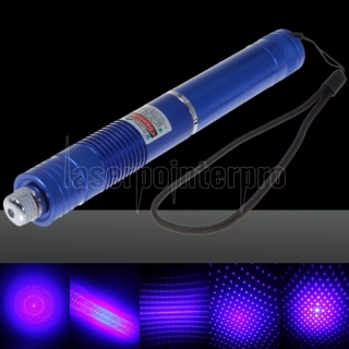 200mW fuoco stellata modello Pure Light Blue Laser Pointer Pen con 18.650 batteria ricaricabile blu