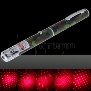 300mW Medio Aperto stellata Motivo della luce rossa Nudo Laser Pointer Pen Camouflage Colore