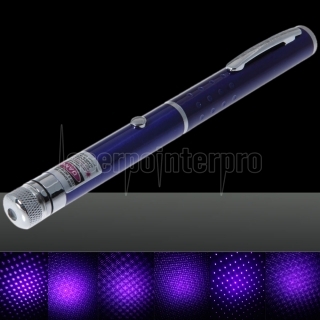 30mW Médio Aberto Padrão Estrelado Roxo Luz Nu Laser Pointer Pen Azul