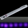 50mW Middle Open Starry Pattern Purple Light Naked Laser Pointer Pen Silver