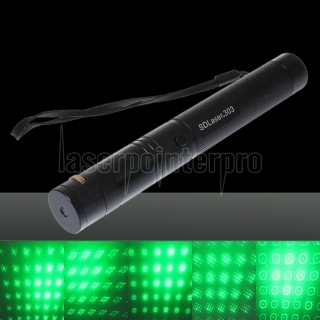 6-in-1 LT-606 Starry Pattern Focus Green Light Laser Pointer Pen with 18650 Rechargeable Battery Black