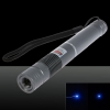 1000mW Foco Pure Blue Beam Luz Laser Pointer Pen com 18.650 Prata Bateria Recarregável