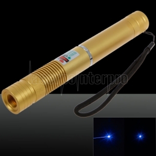 2000mW 450nm Focus Pure Blue Beam Light Laser Pointer Pen with 18650 Rechargeable Battery Yellow