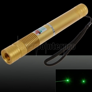 200mW 532nm Fokus Grün Strahl Licht Laserpointer mit 18650 Akku Gelb