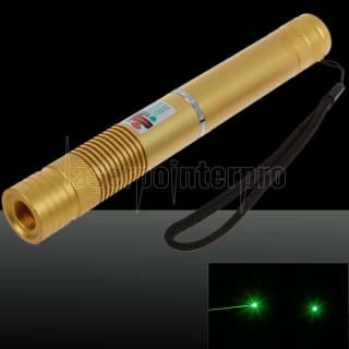 5mW 532nm fuoco verde del laser di fascio di luce Pointer Pen con 18.650 batteria ricaricabile Giallo