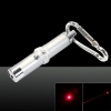 2 in 1 1mW 650nm Flashlight Style Red Laser Pointer with Key Ring / LED Silver