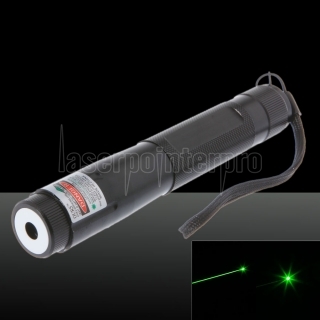 300mW 768 Cliquez style à dos ouvert pointeur laser vert avec batterie Noir
