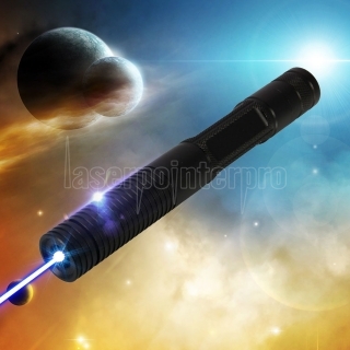 2000MW 473nm faisceau bleu pointeur laser noir (2 * 1200mAh)