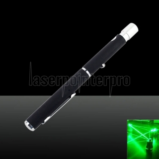 200MW 532nm Einstellbare Strahl grünen Laserpointer Schwarz (2 x AAA)