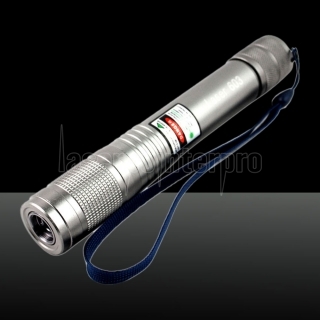 100MW 532nm Grün Fokus Laserpointer (1 * 4000mAh) Silber