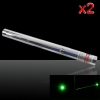 2Pcs 50mW 532nm à dos ouvert pointeur laser vert acier