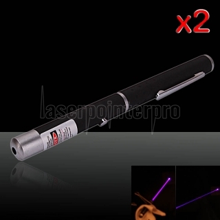 2 Pcs 20 mW 405nm Poder Mid-aberto Azul-violeta Laser Pointer