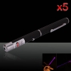 5pcs 20mW 405nm poder mid-open ponteiro laser azul-violeta