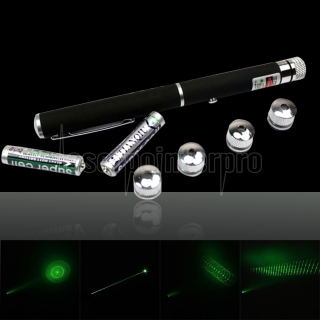 5 in 1 20mW 532nm Mittler-öffnen Kaleidoscopic Green Laser Pointer Pen