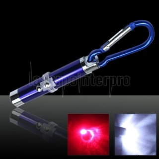 2 em 1 5mW 650nm Red Laser Pointer Pen Blue (Red Lasers + lanterna LED)