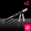 2pcs 100mW 650nm alta potência mid-open vermelho ponteiro laser caneta