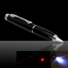 4 en 1 5mW 650nm láser rojo 208 Superficie Pointer Pen Negro (Rojo Láseres + linterna LED + Escritura + PDA Stylus Pen)