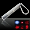 5 in 1 650nm 5mW puntatore laser rosso penna d'argento con Surface (Five Change design Lasers + LED torcia elettrica)