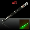 5pcs 5 em 1 5mW 532nm Mid-aberto Kaleidoscopic caneta ponteiro laser verde