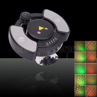Mini Red & Green Éclairage de scène Laser avec haut-parleur MP3 et 1 Go de mémoire Noire
