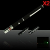 2Pcs 30mW 532nm à mi-ouverte stylo pointeur laser vert avec batterie 2AAA