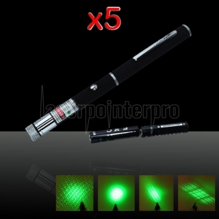 5Pcs 5 in 1 10mW 532nm grüner Laser-Zeiger-Feder mit 2 AAA-Batterie