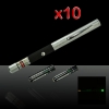 10Pcs 30mW 532nm Metà-acciaio puntatore laser verde penna con batteria 2AAA