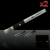 2Pcs 30mW 532nm Metà-acciaio puntatore laser verde penna con batteria 2AAA