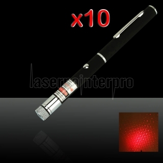 10pcs 30mW 650nm Mid-aberto Kaleidoscopic Red Laser Pointer Pen com 2AAA bateria