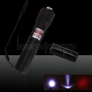 3 em 1 50mW 650nm Red Laser Pointer Pen com 3AAA bateria (Raio de Luz + Kaleidoscopic + lanterna LED)