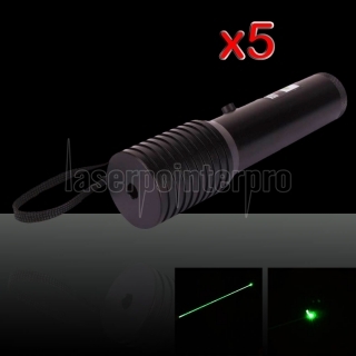 5 x 30 mW 532nm linterna estilo 1010 Tipo lápiz puntero láser verde con 16.340 Batería