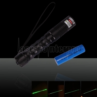200mW 532nm Flashlight Style Adjust Focus Green Laser Pointer (with one 18650 battery)