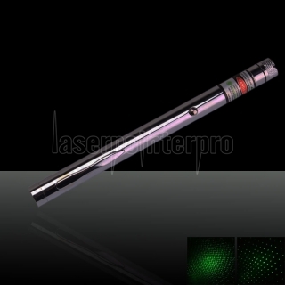 100mW 532nm Chromstahl Kaleidoscopic Green Laser Pointer Silber (mit zwei AAA-Batterien)