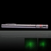 Puntatore laser verde caleidoscopico in acciaio al cromo 10mW 532nm argento (con due batterie AAA)