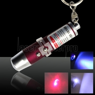 3 in 1 5mW rote Laser-Zeiger-Feder mit Red Oberfläche (Red Laser + LED-Taschenlampe + Schreiben)
