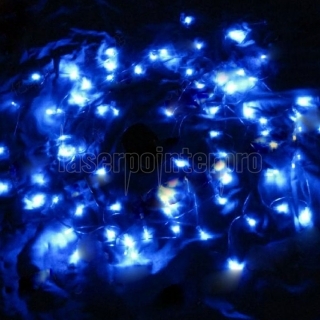 12M 100 LED Blue Light Solar String Lamp Festival Decoration