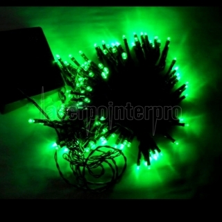 12M 100 LED Green Light Solar String Lamp Festival Decoration