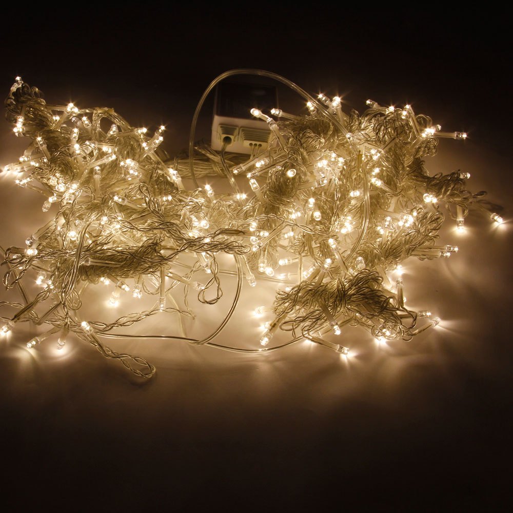 3M x 3M 300-LED Warm White Light Romantic Christmas Wedding Outdoor Decoration Curtain String Light (110V) EU Standard Plug