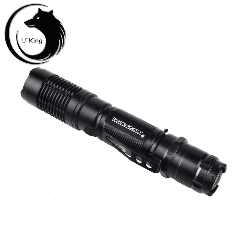 UKing ZQ-A13 5mW 532nm Green Beam Single Point Zoomable Laser Pointer Pen Black