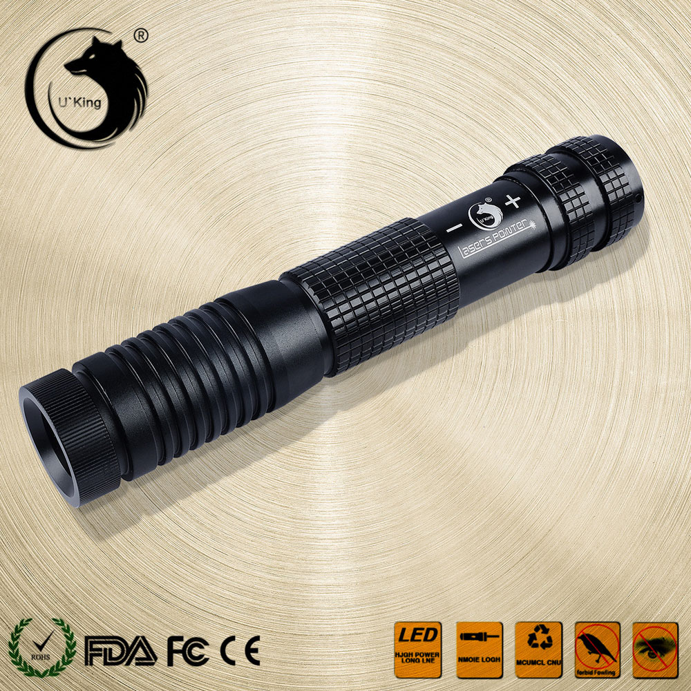 UKing ZQ-012L 200mW 532nm Green Beam 4-Mode Zoomable Laser Pointer Pen Negro