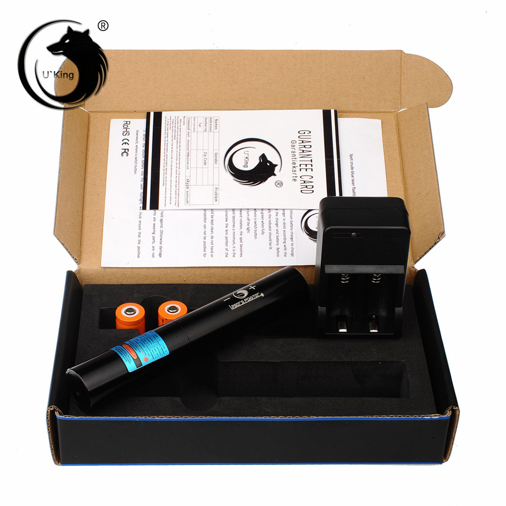 UKing ZQ-j10 30000mW 473nm Blue Beam Single Point Zoomable Laser Pointer Pen Kit Negro