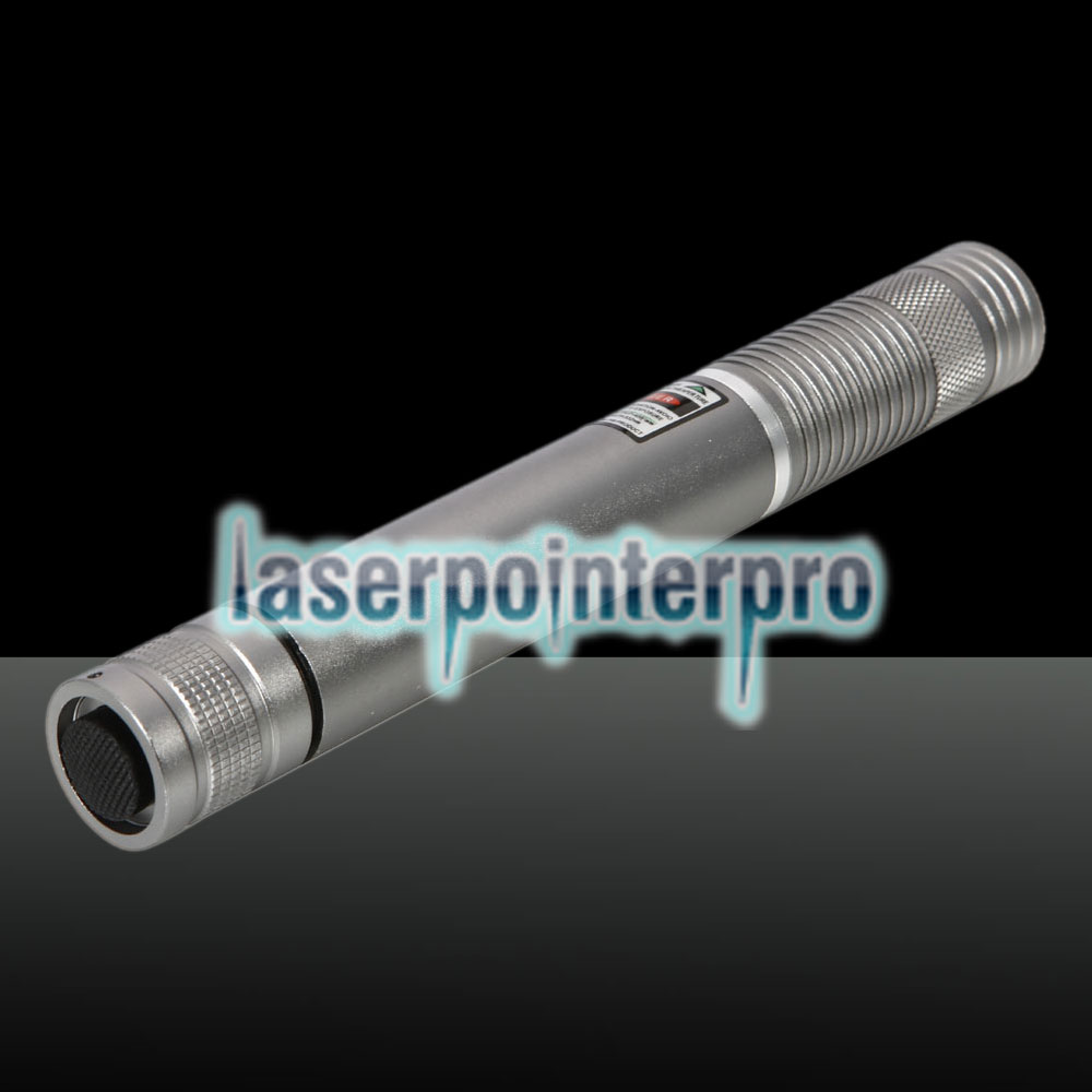 Pointeur Laser Vert Faisceau 500MW (1 x 4000mAh) Argent