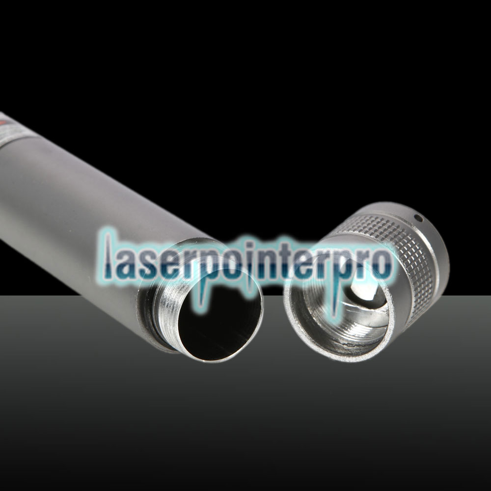 Pointeur laser vert à faisceau de 300MW (1 x 4000mAh), argent