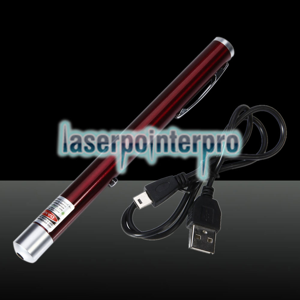 Penna puntatore laser di ricarica USB a punto singolo da 50 mW 532nm Green Beam Rosso