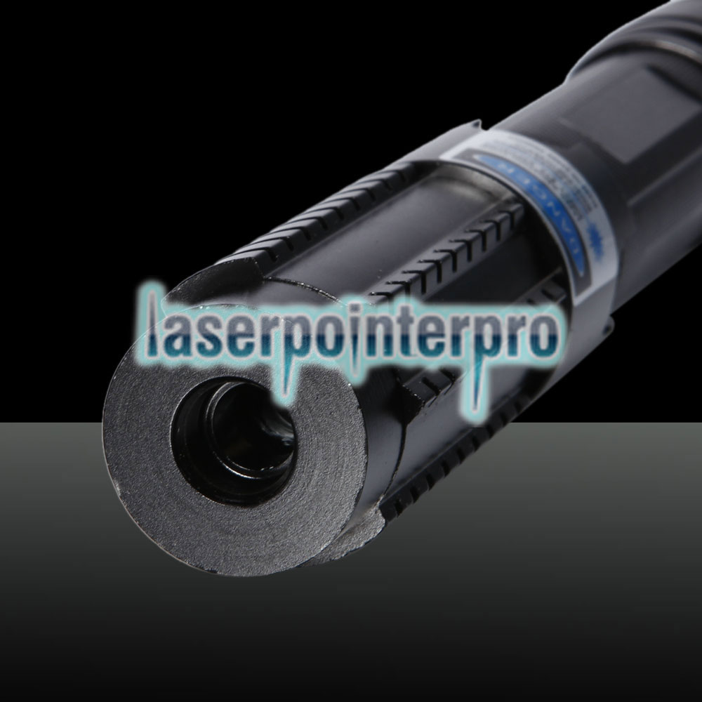 2000mW Burning 450nm 5-en-1 Blue Beam Light Laser Pointer Pen Kit Negro