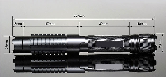 2000mW Burning 450nm 5-in-1 Blue Beam Light Laser Pointer Pen Kit Black