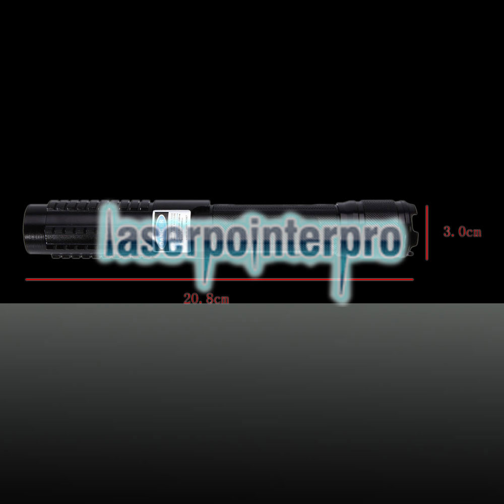 10000mW 450nm 5-em-1 Blue Beam Light Laser Pointer Pen Kit Preto