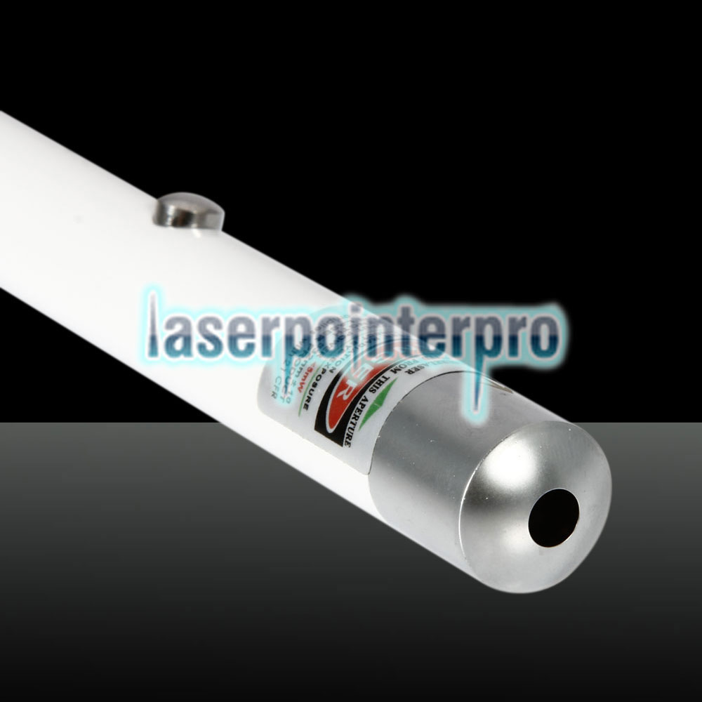 5mW 532nm Penna puntatore laser ricaricabile a luce bianca con punta singola a luce bianca