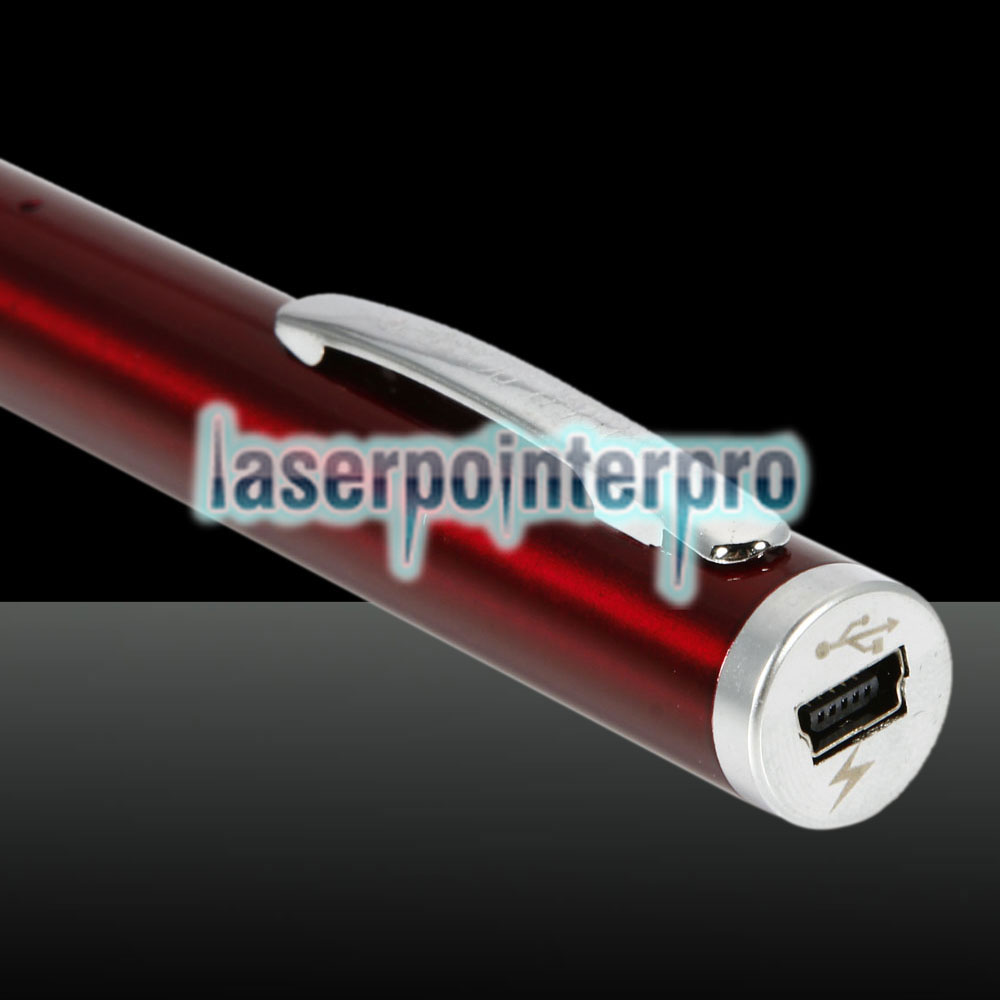 Penna puntatore laser ricaricabile a punto singolo con luce rossa da 5mW 650nm Rosso
