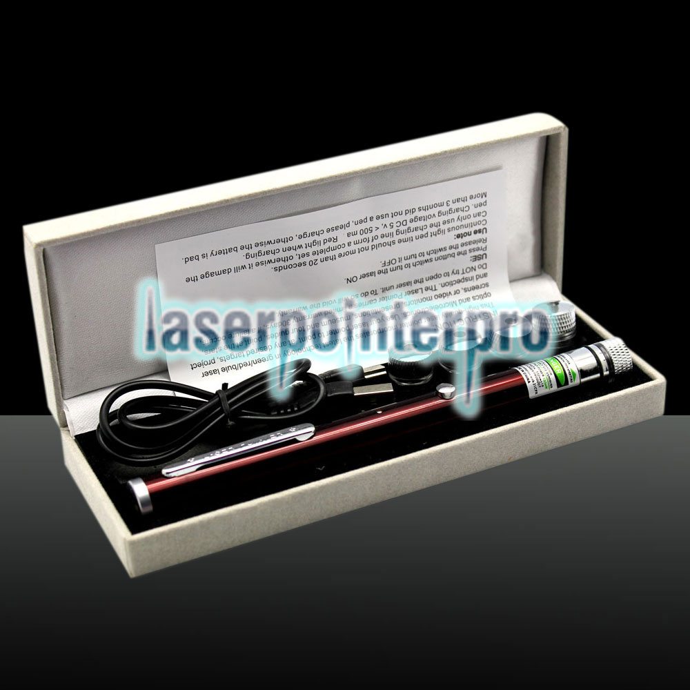 LT-ZS03 500mW 532nm 5-en-1 lápiz de puntero láser de carga USB rojo